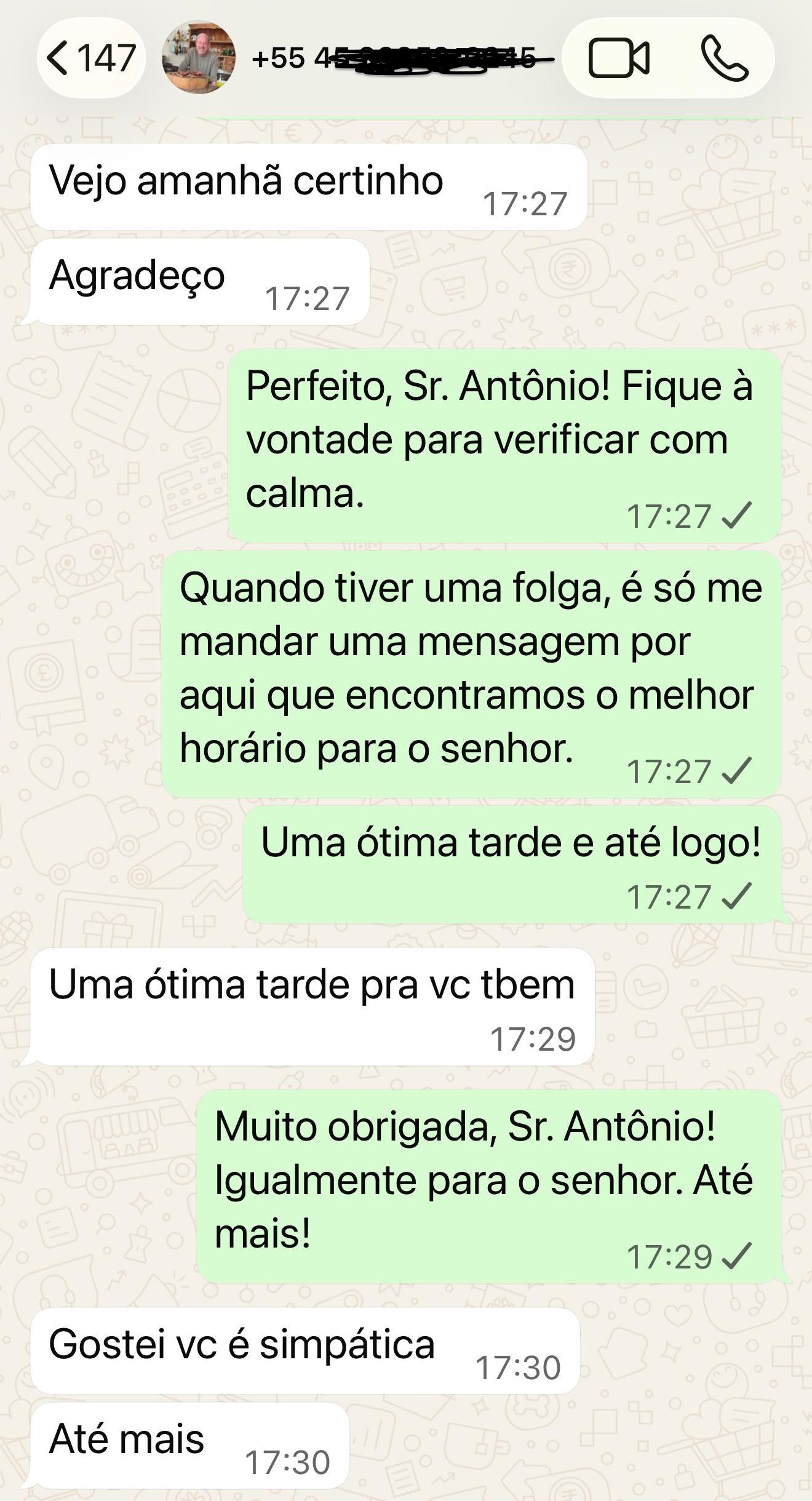 Conversa real de atendimento 1